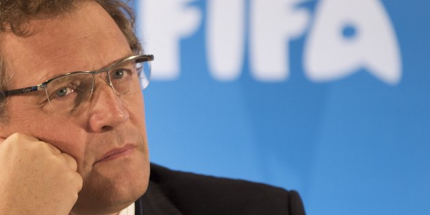 FILE - In this Thursday, Jan. 23, 2014 file photo FIFA Secretary General Jerome Valcke listen to questions during a news conference to present the new world cup song at the Maracana stadium in Rio de Janeiro, Brazil. FIFA ethics judges have formally opened a case against Jerome Valcke, Thursday Jan. 7, 2016 who faces a nine-year ban from football. The ethics committee's judging chamber says it "decided to institute formal adjudicatory proceedings" against FIFA's former secretary general after