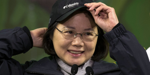 Taiwan's Democratic Progressive Party presidential candidate Tsai Ing-wen attends a rally before polling day in Banqiao district of Taipei, Taiwan, Friday, Jan. 15, 2016. Taiwan will hold its presidential election on Jan. 16, 2016. (AP Photo/Ng Han Guan)