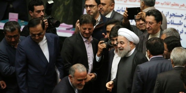 Le président iranien Hassan Rohani au Parlement à Téhéran, le 17 janvier 2017