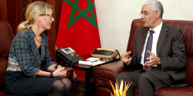 M. Rachid Talbi El Alami, président de la Chambre des représentants, avec madame l'ambassadeur de la Suède à Rabat. Erika Ferrer, jeudi 14 janvier 2015