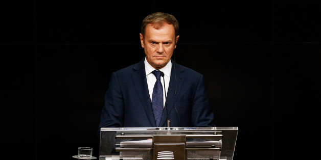 BRUSSELS, BELGIUM - DECEMBER 18: European council president, Donald Tusk speaks to the media after The European Council Meeting In Brussels held at the Justus Lipsius Building on December 18, 2015 in Brussels, Belgium. European leaders are meeting to discuss David Camerons proposed EU reforms, as well as focussing on the migrant crisis, the fight against terrorism and climate change. (Photo by Dean Mouhtaropoulos/Getty Images)