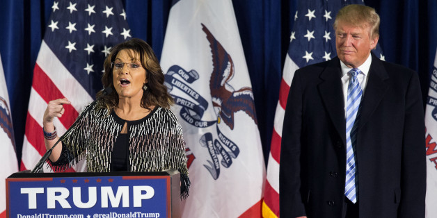 Former Alaska Gov. Sarah Palin speaks as she endorses Republican presidential candidate Donald Trump at a campaign stop, Tuesday, Jan. 19, 2016, in Ames, Iowa.