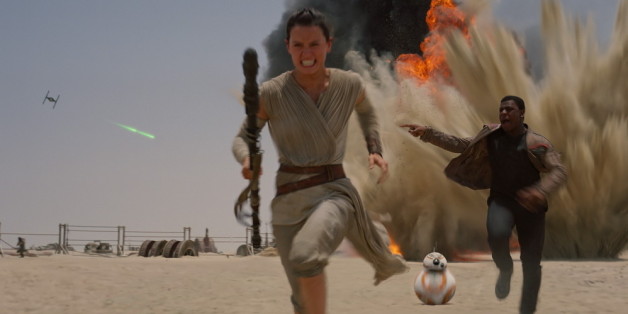 Rey, der Droide BB-8 und Finn in "Star Wars: Das Erwachen der Macht"