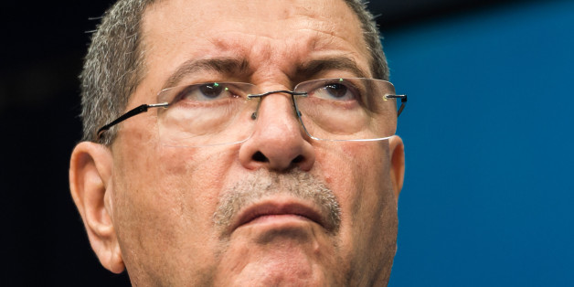 Tunisia's Prime Minister Habib Essid addresses the media at the EU Council building in Brussels on Monday July 20, 2015. (AP Photo/Geert Vanden Wijngaert)