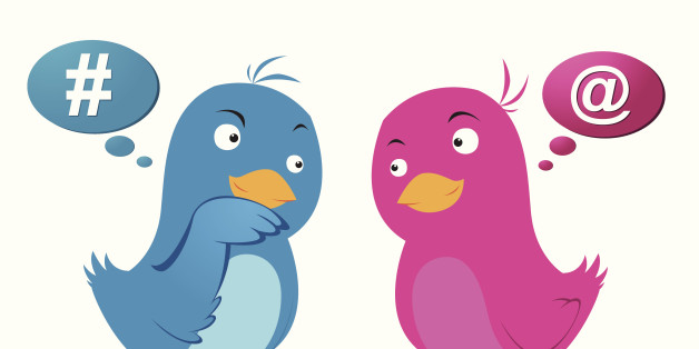 Vector illustration of two cute birds communicating with each other.