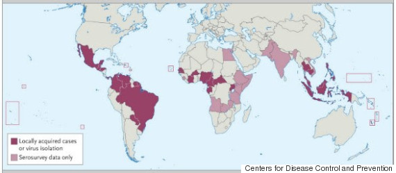 zika virus distribution map cdc