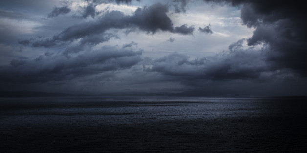 MOLIVOS, GREECE - JANUARY 06: Seen from a Lesbos northern cliff near Molivos, the Aegean Sea on a windy day with no refugees boats crossing the 9 kilometers strait from Turkey (background coast line), Greece on 06 January, 2016. Lesbos, the Greek vacation island in the Aegean Sea between Turkey and Greece, faces massive refugee flows from the Middle East countries. (Photo by Etienne De Malglaive/Getty Images)