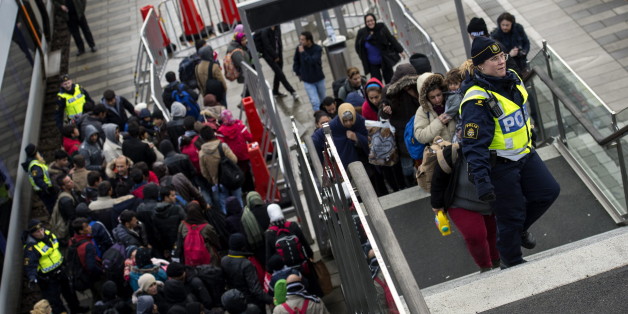 Im November 2015 treffen Flüchtlinge in der schwedischen Stadt Malmö ein