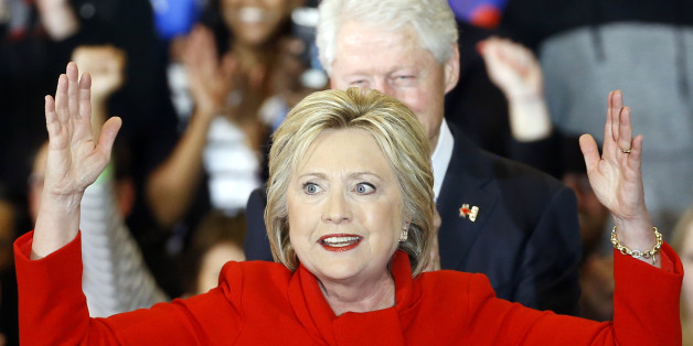 Democratic presidential candidate Hillary Clinton speaks during a caucus night rally at Drake University in Des Moines, Iowa, Monday, Feb. 1, 2016. (AP Photo/Patrick Semansky)