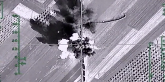 Aufnahme eines russischen Luftangriffs in Syrien bei Aleppo