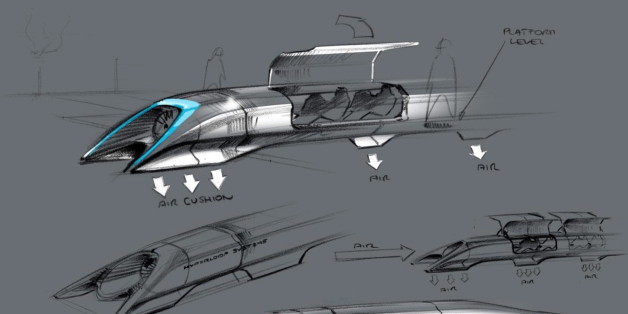 Eine Entwurfzeichnung für den Hyperloop