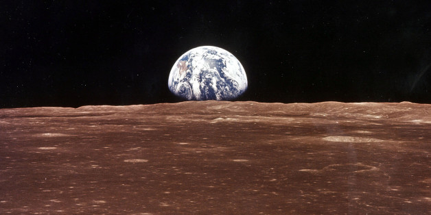 Glowing Earth floating in space