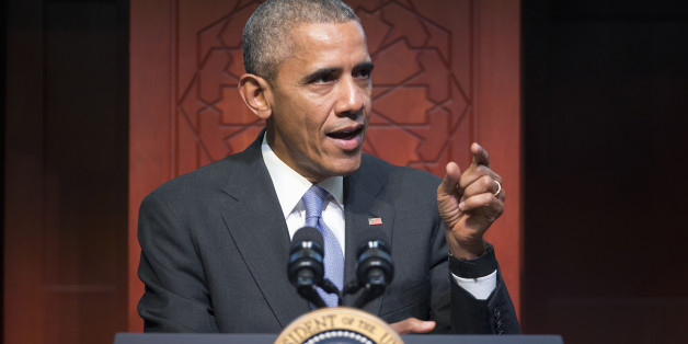 President Barack Obama speaks to members of the Muslim-American community at the Islamic Society of Baltimore, Wednesday, Feb. 3, 2016, in Baltimore, Md. Obama is making his first visit to a U.S. mosque at a time Muslim-Americans say they're confronting increasing levels of bias in speech and deeds.(AP Photo/Pablo Martinez Monsivais)