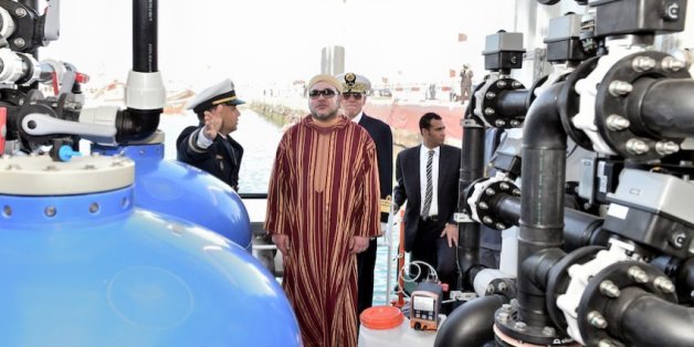 Mohammed VI inaugure la barge de désalinisation d'eau de mer "Oued Massa", 8 février 2016