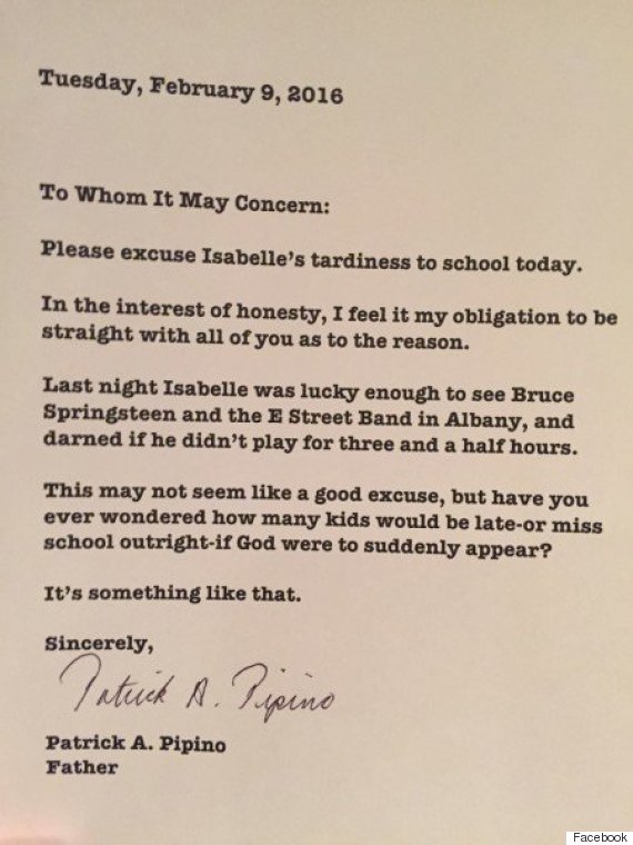 letter of a interest continued Dad Springsteen For Blames Bruce Night Concert Late