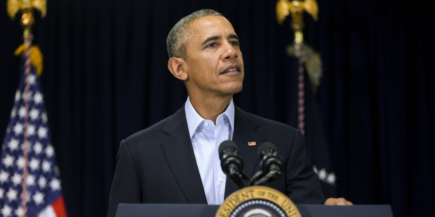 President Barack Obama walks to the podium to speak to reporters about the death of Supreme Court Justice Antonin Scalia at Omni Rancho Las Palmas in Rancho Mirage, Calif., Saturday, Feb. 13, 2016. Scalia, 79, was found dead Saturday morning at a private residence in the Big Bend area of West Texas. (AP Photo/Pablo Martinez Monsivais)