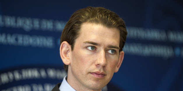 Austrian Foreign minister Sebastian Kurz gives a press conference in Skopje on February 12, 2016. 6.
Sebastian Kurz visit Macedonia at the end of his Balkan tour. / AFP / Robert ATANASOVSKI (Photo credit should read ROBERT ATANASOVSKI/AFP/Getty Images)
