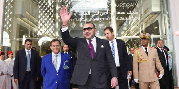 Le roi lors de l'inauguration du Musée Mohammed VI d'art moderne et contemporain à Rabat, octobre 2014