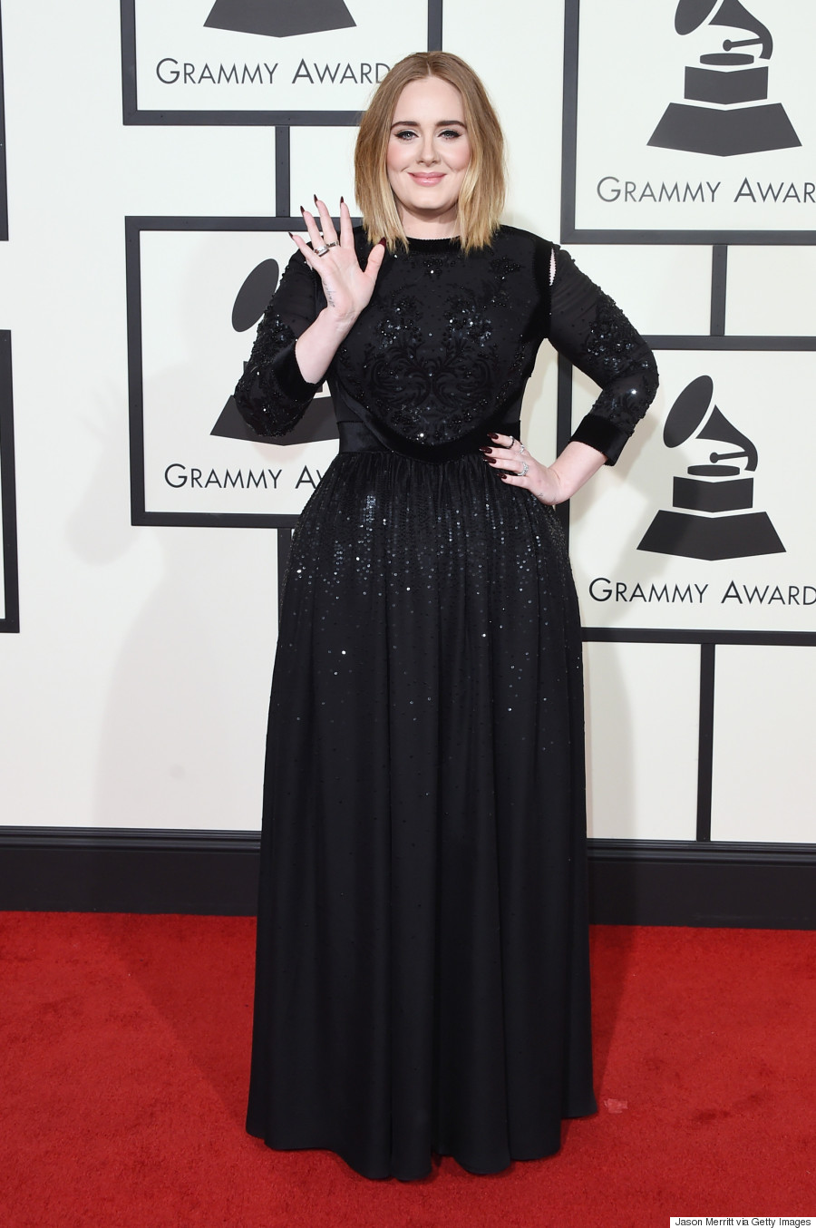 Adele Grammys 2016 Songstress Shines In Sequined Givenchy On Red