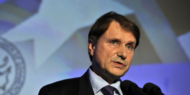 Head of the task force for Greece Horst Reichenbach speaks during the American-Hellenic Chamber of Commerce annual conference on the Greek Economy in Athens on December 14, 2011. AFP PHOTO / LOUISA GOULIAMAKI (Photo credit should read LOUISA GOULIAMAKI/AFP/Getty Images)