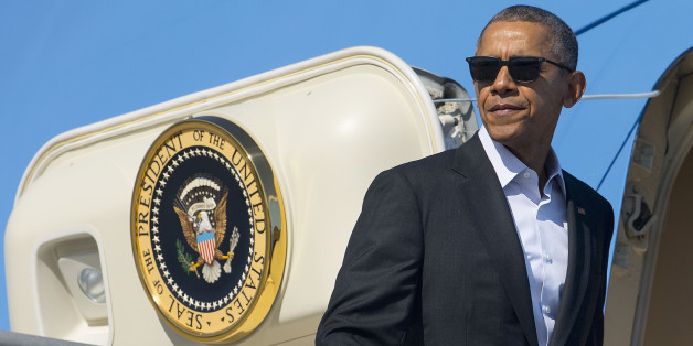 President Barack Obama boards Air Force One at Los Angeles International Airport, Friday, Feb. 12, 2016, in Los Angeles. Obama is traveling to Palm Springs, Calif., then making his way to Sunnylands in Rancho Mirage. There he will be joined by Secretary of State John Kerry for a gathering on Monday and Tuesday of the leaders of the Association of Southern Asian Nations (ASEAN). The summit is aimed at strengthening the U.S.- ASEAN strategic partnership. (AP Photo/Pablo Martinez Monsivais)