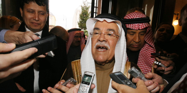Saudi Arabia's Minister of Petroleum and Mineral Resources Ali Ibrahim Naimi speaks to journalists at a hotel in Vienna, Austria, Tuesday, Dec. 1, 2015, prior to the OPEC oil ministers' meeting on Friday. (AP Photo/Ronald Zak)