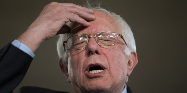 Democratic presidential candidate Sen. Bernie Sanders, I-Vt., gestures as he talks about the water crisis in Flint, Mich., during a United Auto Workers rally on Monday, Feb. 15, 2016, in Dearborn, Mich. (AP Photo/Evan Vucci)