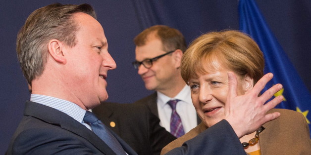 Der britische Premierminister David Cameron und Angela Merkel beim EU-Gipfel