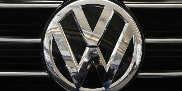 This is the Volkswagen logo on the grill of a Volkswagen automobile on display at the Pittsburgh International Auto Show in Pittsburgh Thursday, Feb. 11, 2016. (AP Photo/Gene J. Puskar)