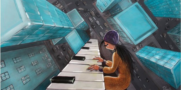 Ein Grafitti der ersten afghanischen Street-Art-Künstlerin Shamsia Hassani