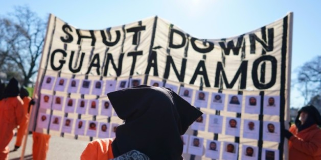 Des manifestants réclament la fermeture de la prison de Guantanamo, le 11 janvier 2016 en face de la Maison Blanche, à Washington