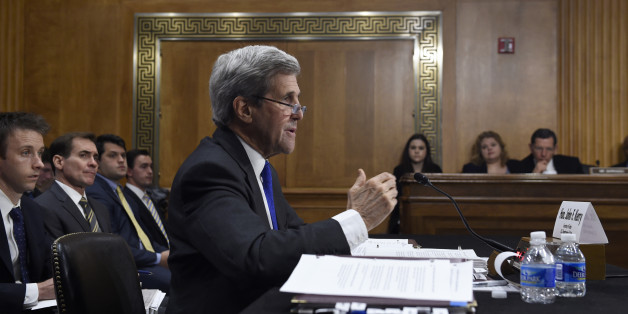 Secretary of State John Kerry testifies on Capitol Hill in Washington, Tuesday, Feb. 23, 2016, before the Senate Foreign Relations Committee hearing of the State Department's fiscal 2017 budget request. (AP Photo/Susan Walsh)