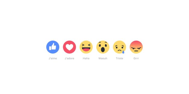 Les six nouvelles réactions de Facebook