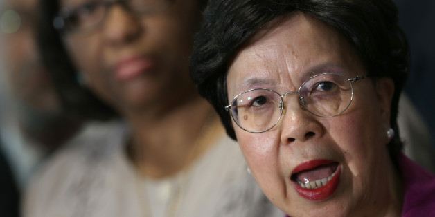 Director General of the World Health Organization Margaret Chan speaks to the press before a meeting on the Zika virus at the National Center for Risk Management and Disaster in Brasilia, Brazil, Tuesday, Feb. 23, 2016. Behind is Director of the Pan American Health Organization Carissa Etienne. Originally from Africa, the Zika virus spread to Asia and was first registered in Brazil in the middle of last year, spreading through the northeast thanks in part to the region's widespread poverty, equa