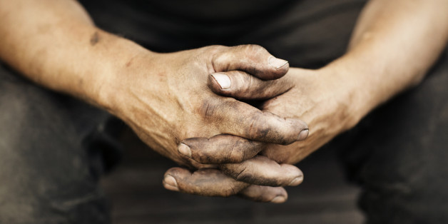 Close-up of mans hands
