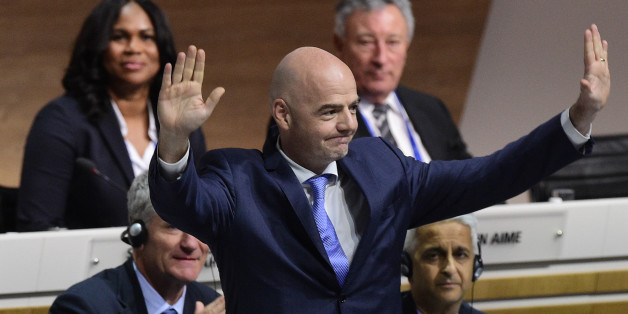 Der neue FIFA-Präsident Gianni Infantino nach Verkündung des Wahlergebnisses