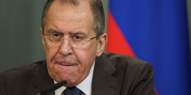 Russian Foreign Minister Sergey Lavrov reacts while speaking at a news conference after Russian-Arab forum in Moscow, Russia, on Friday, Feb. 26, 2016. (AP Photo/Ivan Sekretarev)