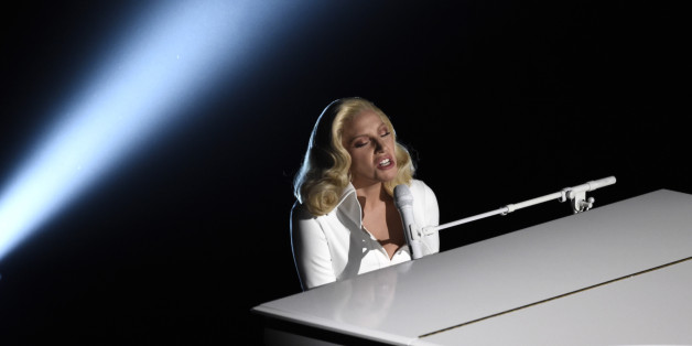 Lady Gaga performs "Til It Happens To You" that is nominated for best original song from "The Hunting Ground" at the Oscars on Sunday, Feb. 28, 2016, at the Dolby Theatre in Los Angeles. (Photo by Chris Pizzello/Invision/AP)