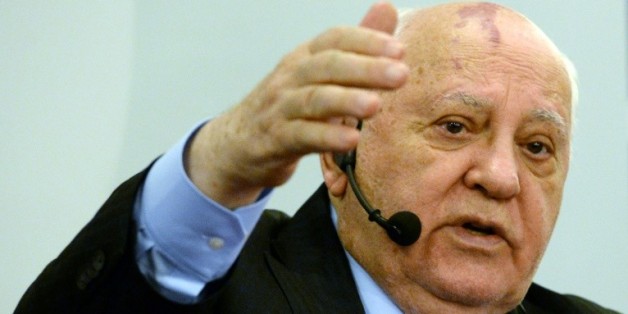 L'ex-président soviétique Mikhaïl Gorbatchev, lors de la présentation de son livre "Après le Kremlin" dans une librairie moscovite, le 20 novembre 2014