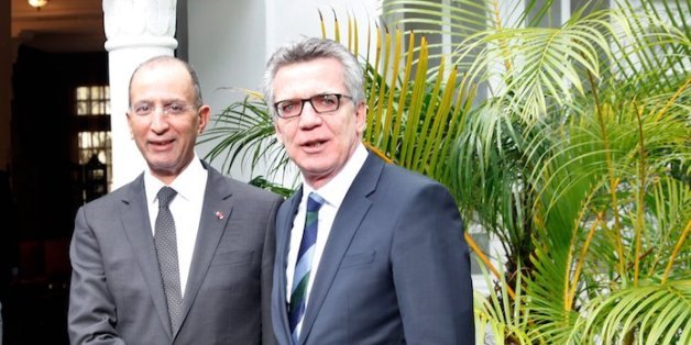 Mohamed Hassad et Thomas de Maizière, ministres marocain et allemand de l'Intérieur.