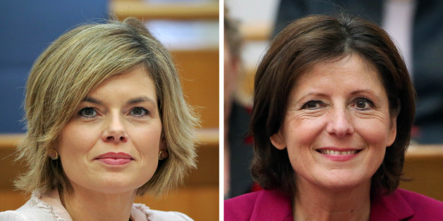 Die rheinland-pfälzische Ministerpräsidentin Malu Dreyer (SPD, r) und die rheinland-pfälzische CDU-Oppositionschefin Julia Klöckner