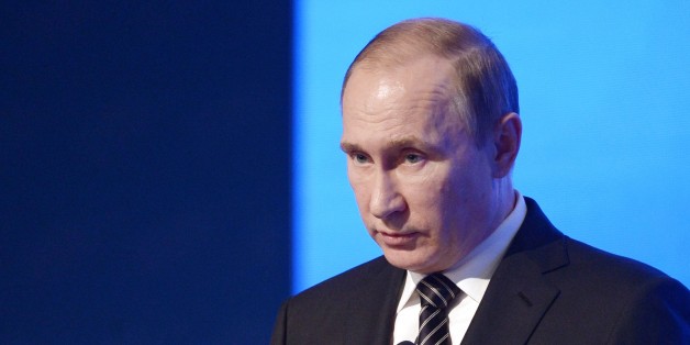 Russian President Vladimir Putin speaks at a meeting of the Russian Chamber of Commerce in Moscow, Russia, Tuesday, March 1, 2016. (Alexei Nikolsky/Sputnik, Kremlin Pool Photo via AP)
