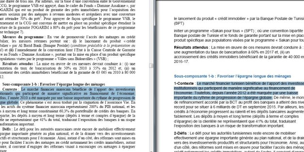 A gauche, le rapport de 2011 de la BAD sur le Maroc, à droite, le rapport de 2016 du CEA sur la Tunisie.