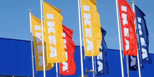 TO GO WITH AFP STORY BY ANTTON ROUGET This picture taken on August 26, 2015 shows Ikea flags in front of one of the facades of the new Ametzondo Bayonne Ikea store in Saint-Pierre-d'Irube, near Bayonne, southwestern France. AFP PHOTO / GAIZKA IROZ (Photo credit should read IROZ GAIZKA/AFP/Getty Images)