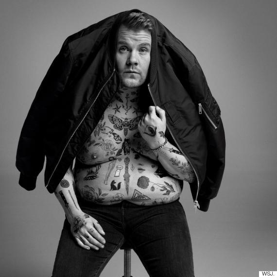 James Corden Poses For Harry Styles Inspired Tattooed Fashion Shoot Pics 