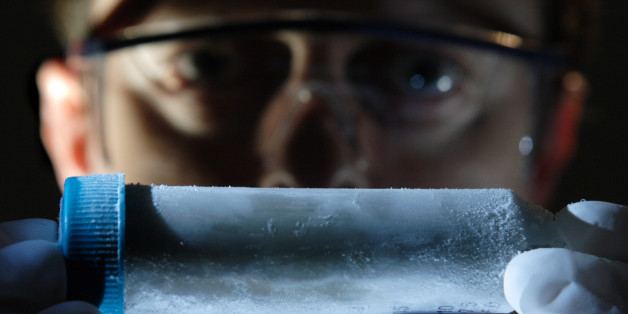 (GERMANY OUT) DEU, Germany, NRW, Witten: An employee of the Bitop Company with microorganism Pyrococcus furiosus (Photo by Markus Matzel/ullstein bild via Getty Images)