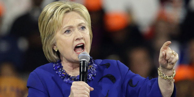 FILE - In this March 2, 2016 file photo, Democratic presidential candidate Hillary Clinton speaks at a rally in New York. The Justice Department will have to decide whether Hillary Clinton or any of her subordinates could face legal consequences for using a private email server, a decision whose timing is fraught with serious political repercussions. (AP Photo/Frank Franklin II, File)