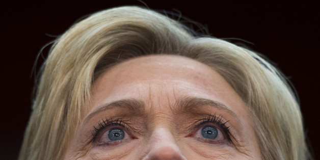 Democratic presidential candidate Hillary Clinton speaks at a campaign event at George Mason University in Fairfax, Va., Monday, Feb. 29, 2016. (AP Photo/Molly Riley)