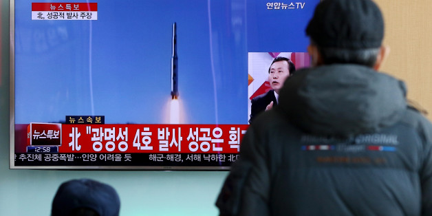 Ein Fernsehbericht über einen Raketentest Nordkoreas