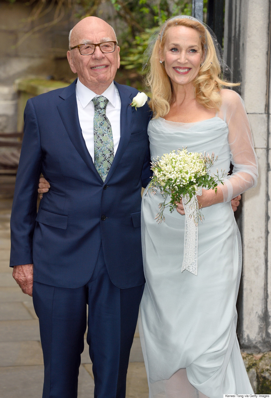 Jerry Hall Looks Stunning In Vivienne Westwood Wedding Dress As She